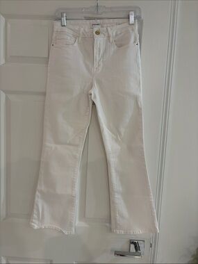Frame Denim White Flare Crop Frame Jeans